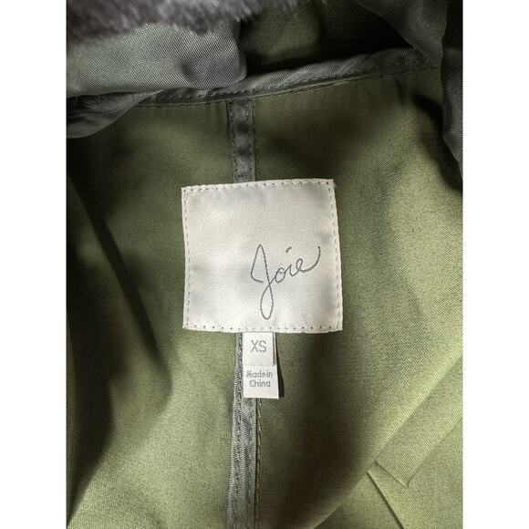 Joie Jacket Womens XS Green Golden Gavi Anorak Coat Shell Faux Fur Vest Gorpcore - Picture 10 of 14